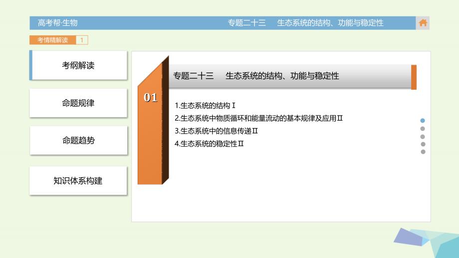 高考生物一轮总复习 专题23 生态系统的结构、功能与稳定性课件1_第3页