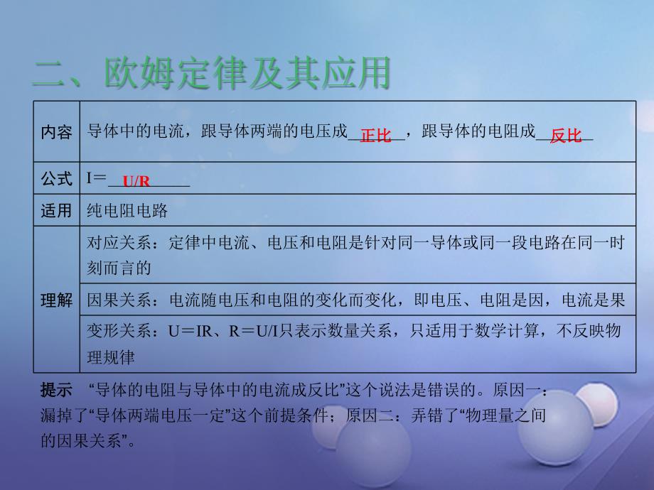 中考物理 第一部分 教材知识复习 第13章 欧姆定律课件_第4页