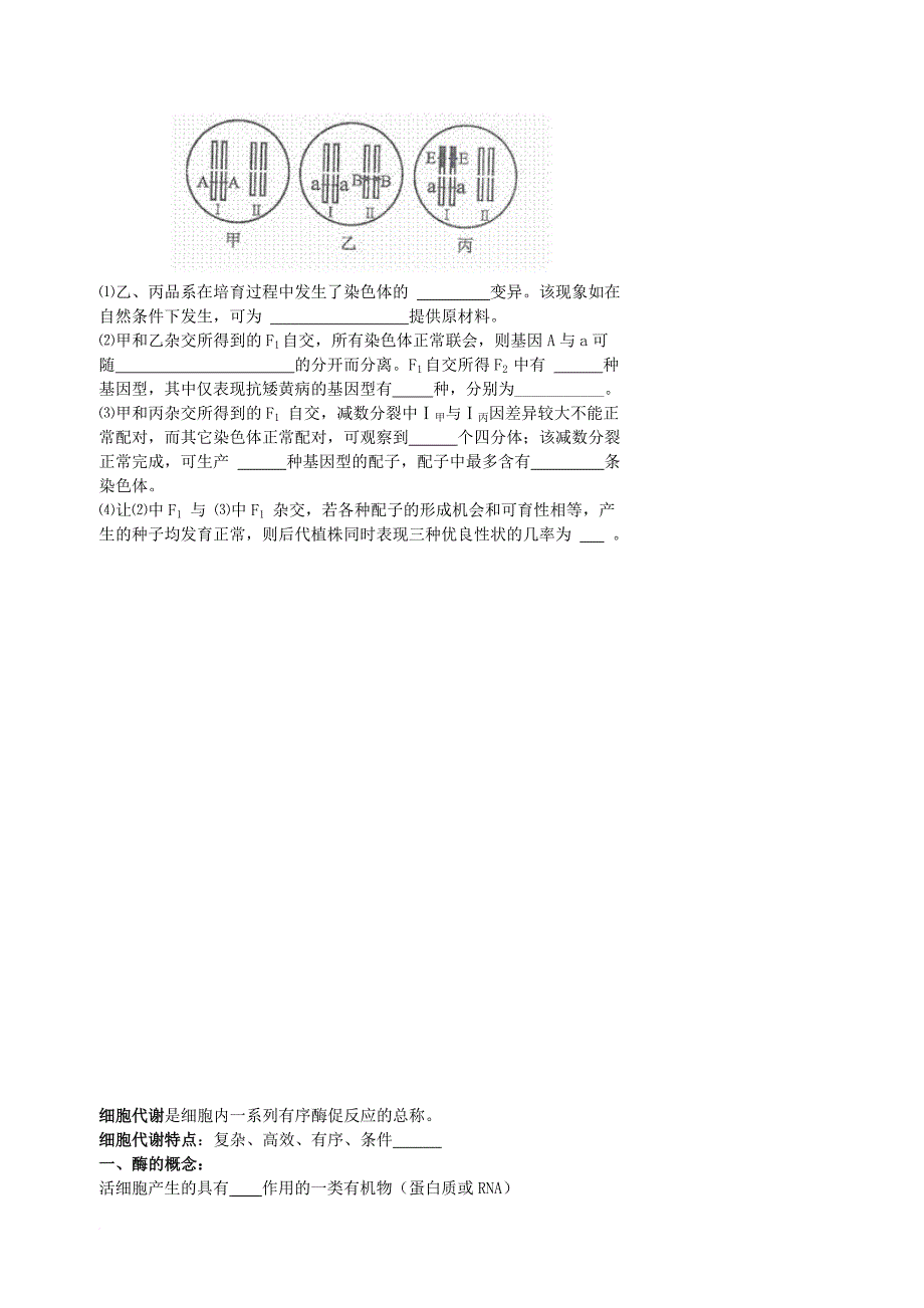 北京市高考生物总复习遗传与进化__遗传综合应用遗传分析专题学案无答案_第3页