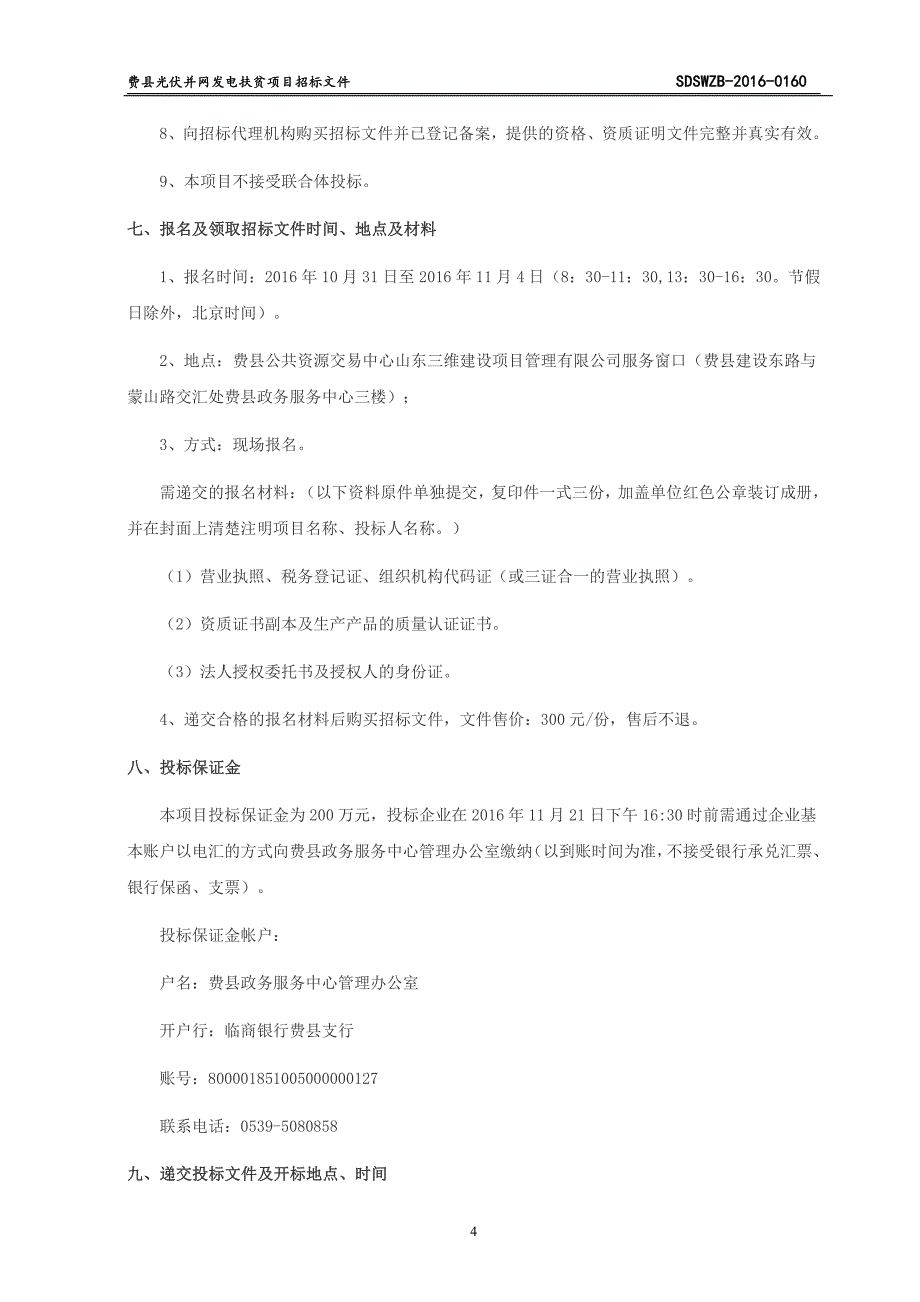 费县光伏并网发电项目招标文件终版发送版_第4页