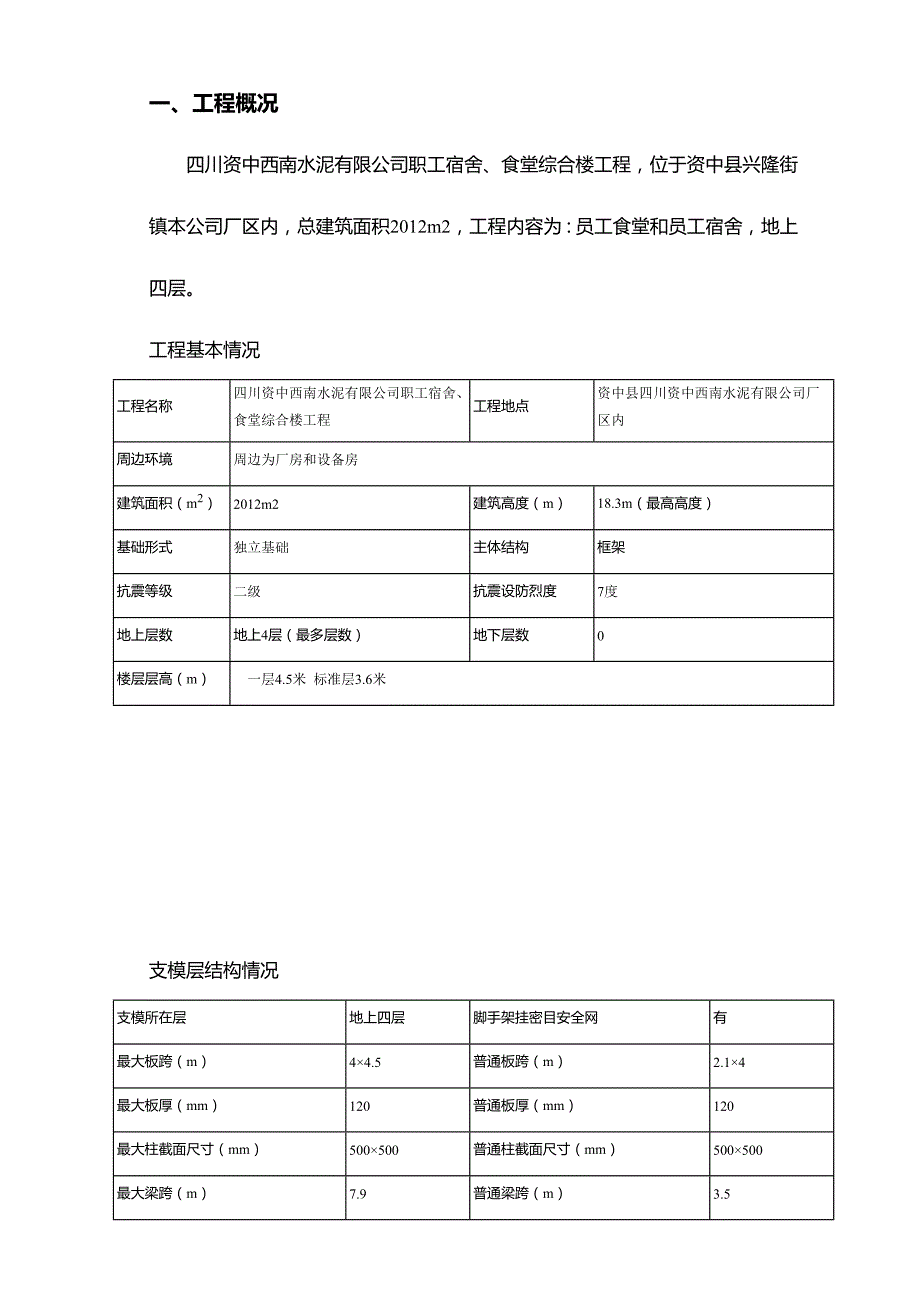 资中水泥厂宿舍、食堂模板施工方案(改)_第4页