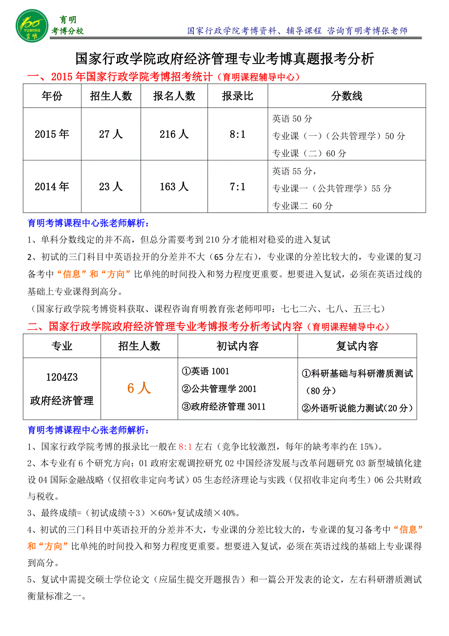 国家行政学院政府经济管理专业考博真题考试内容老师笔记-育明考博_第1页