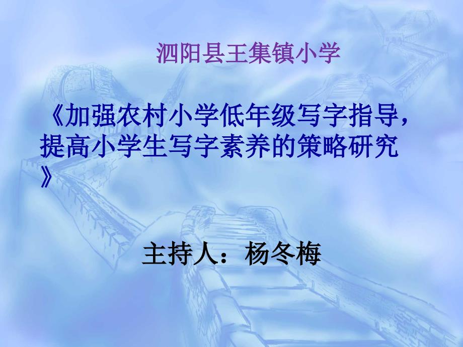 加强农村小学低年级写字指导,提高小学生写字素养策略研究》进展报告_第1页