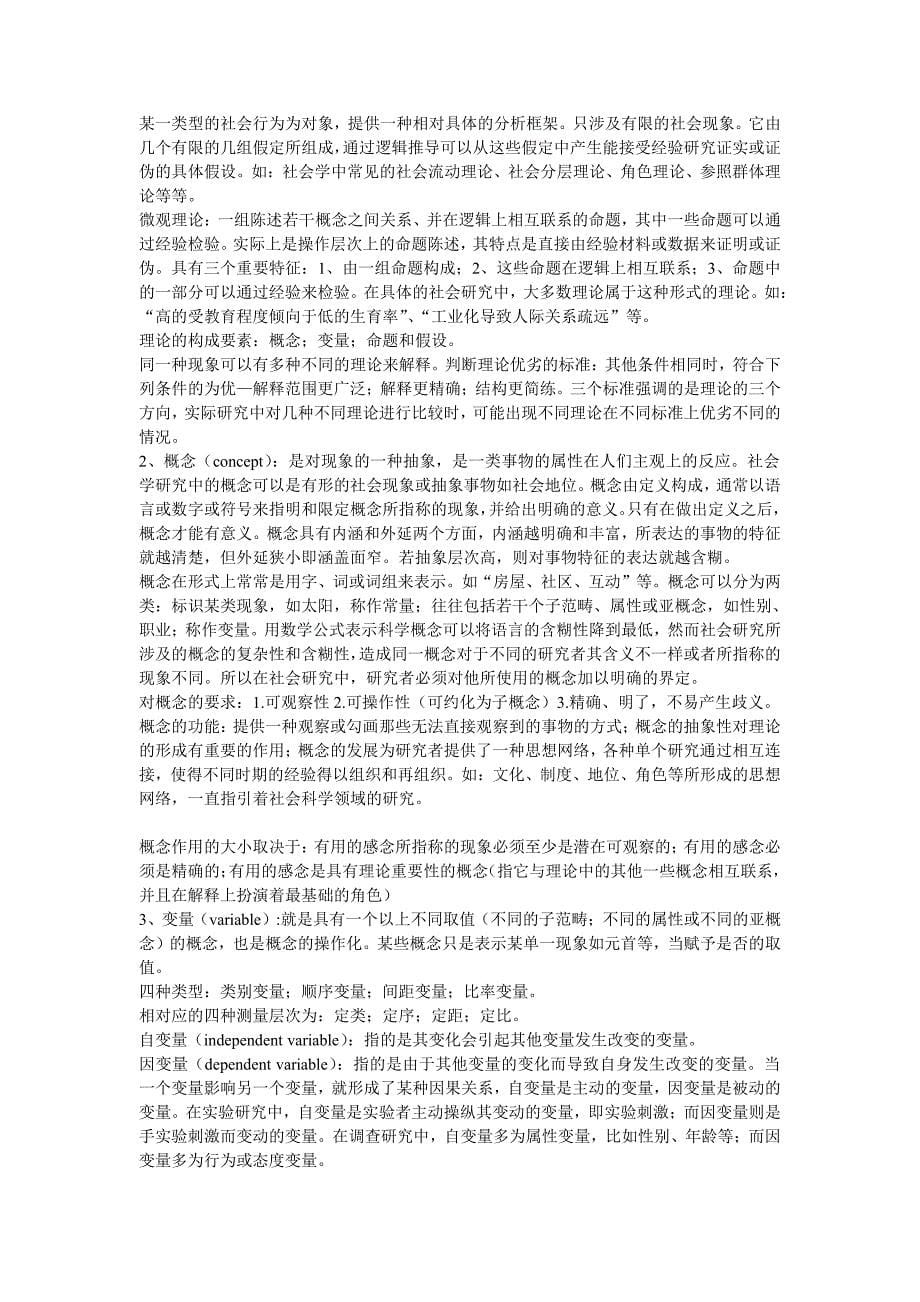 中国农业大学社会学调查研究方法考研笔记_第5页