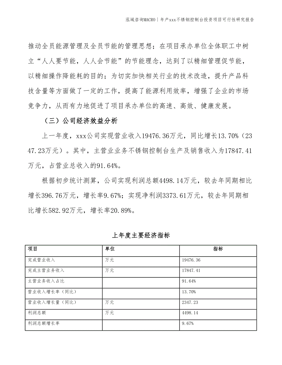 年产xxx不锈钢控制台投资项目可行性研究报告_第4页