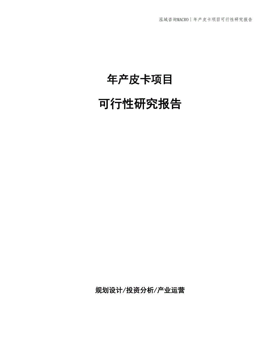 年产皮卡项目可行性研究报告_第1页