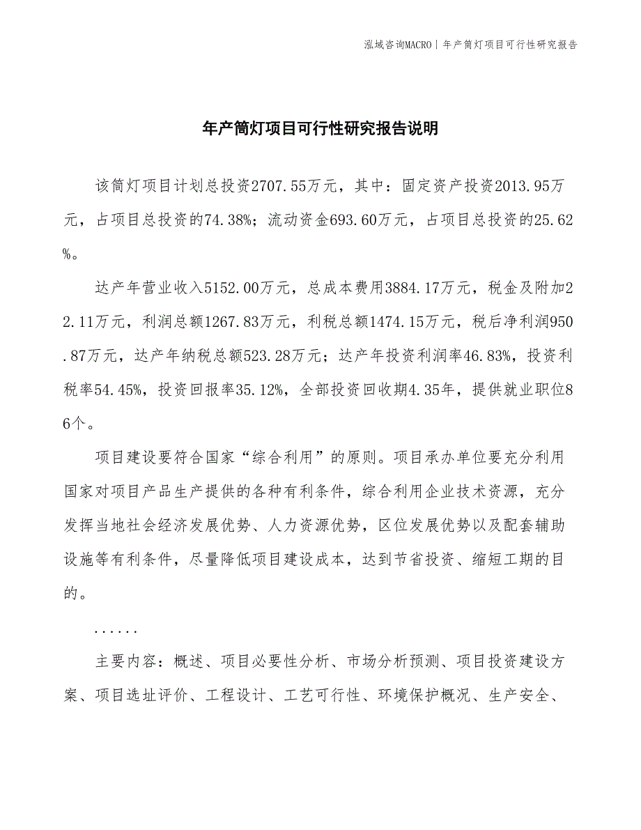 年产筒灯项目可行性研究报告_第2页