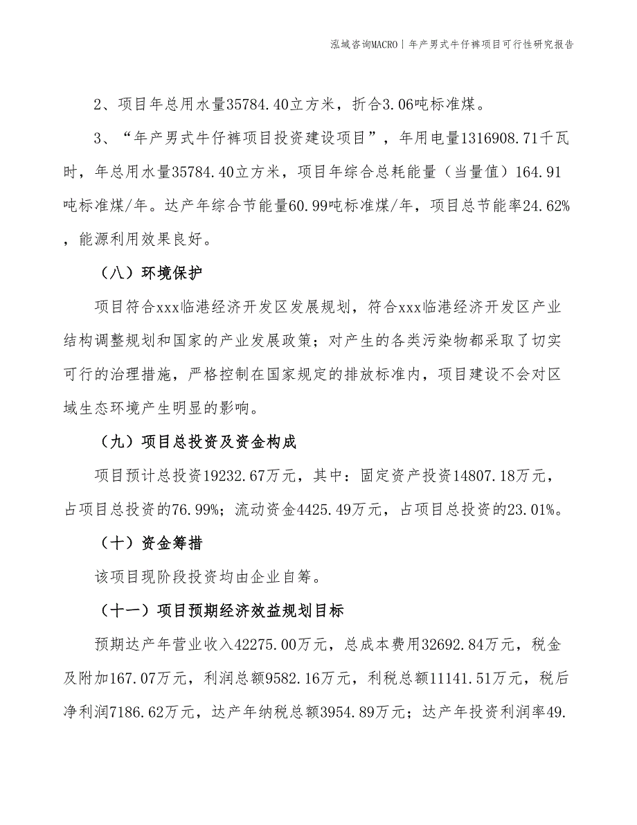 年产男式牛仔裤项目可行性研究报告_第4页