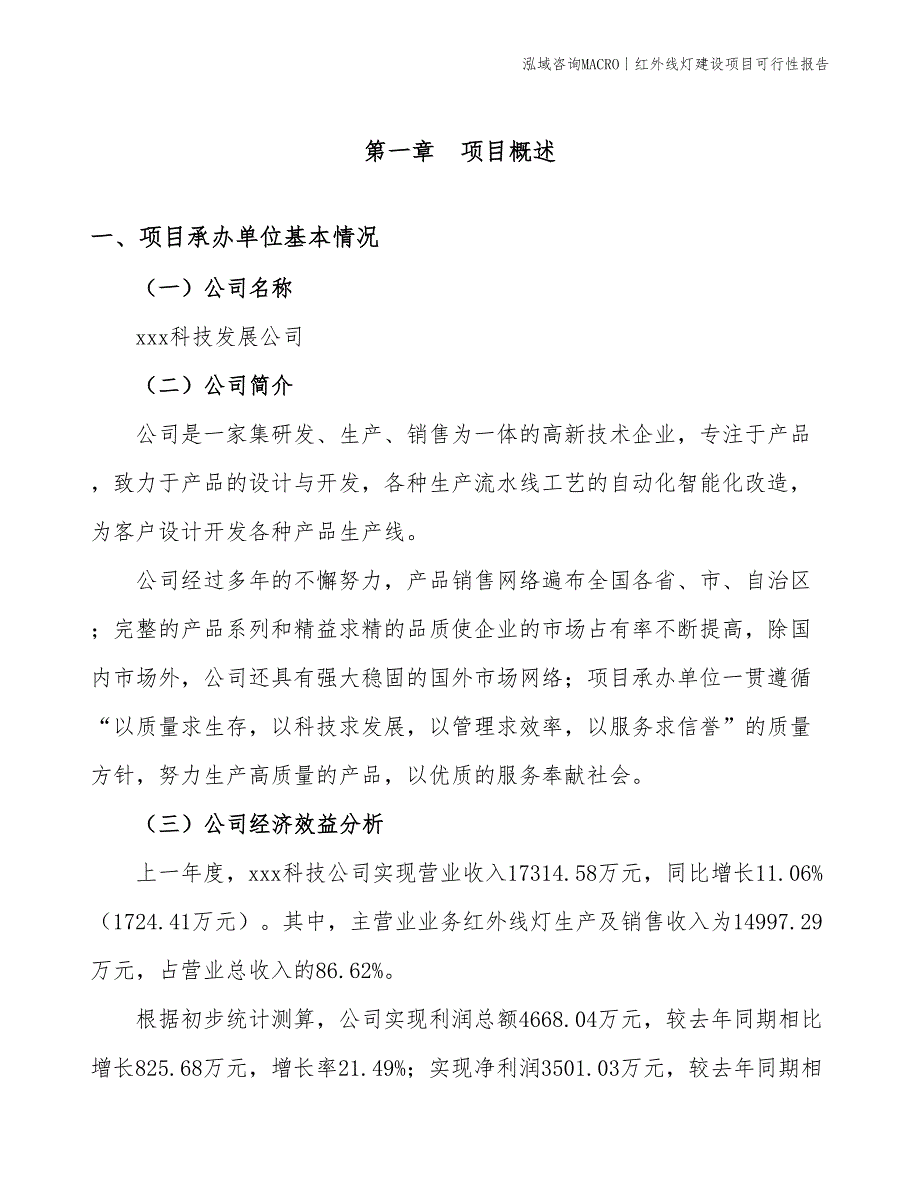 红外线灯建设项目可行性报告_第3页