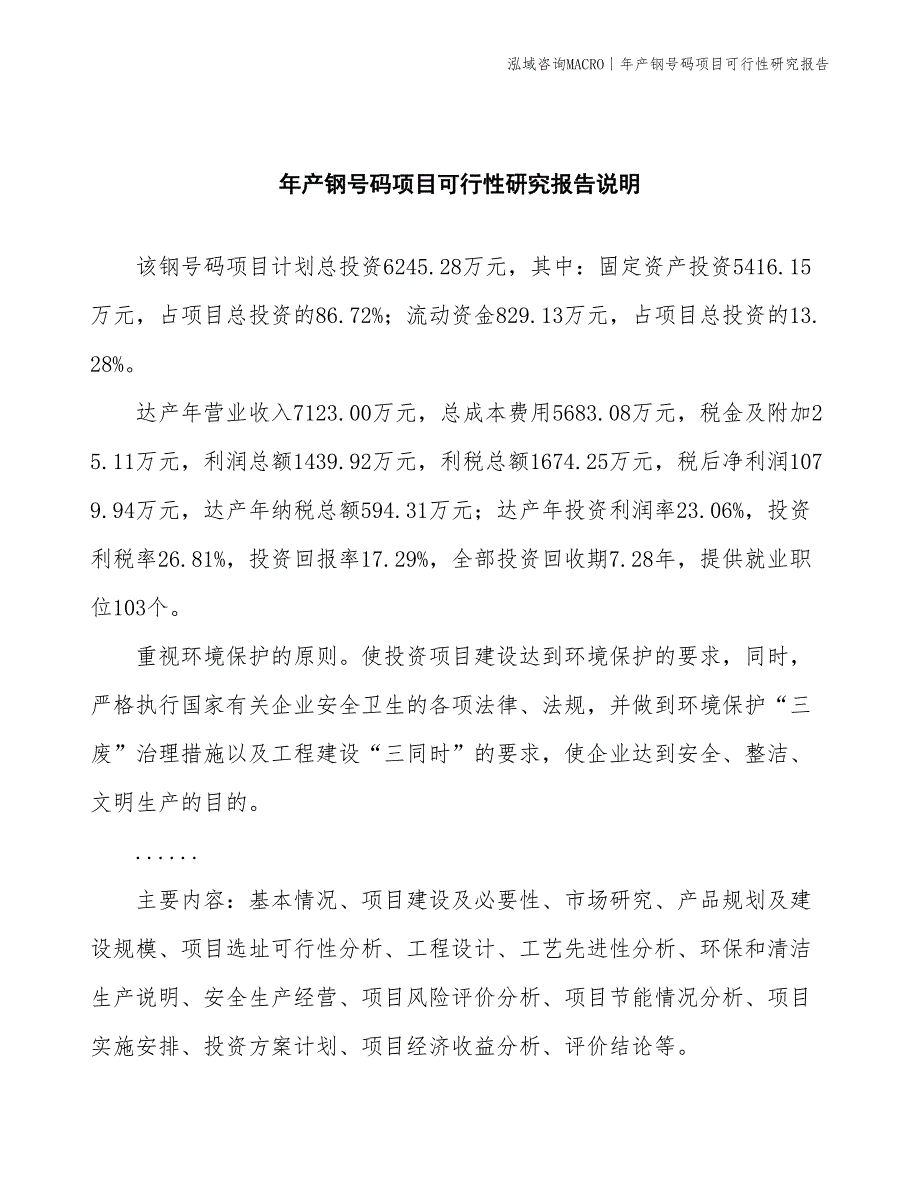 年产钢号码项目可行性研究报告_第2页