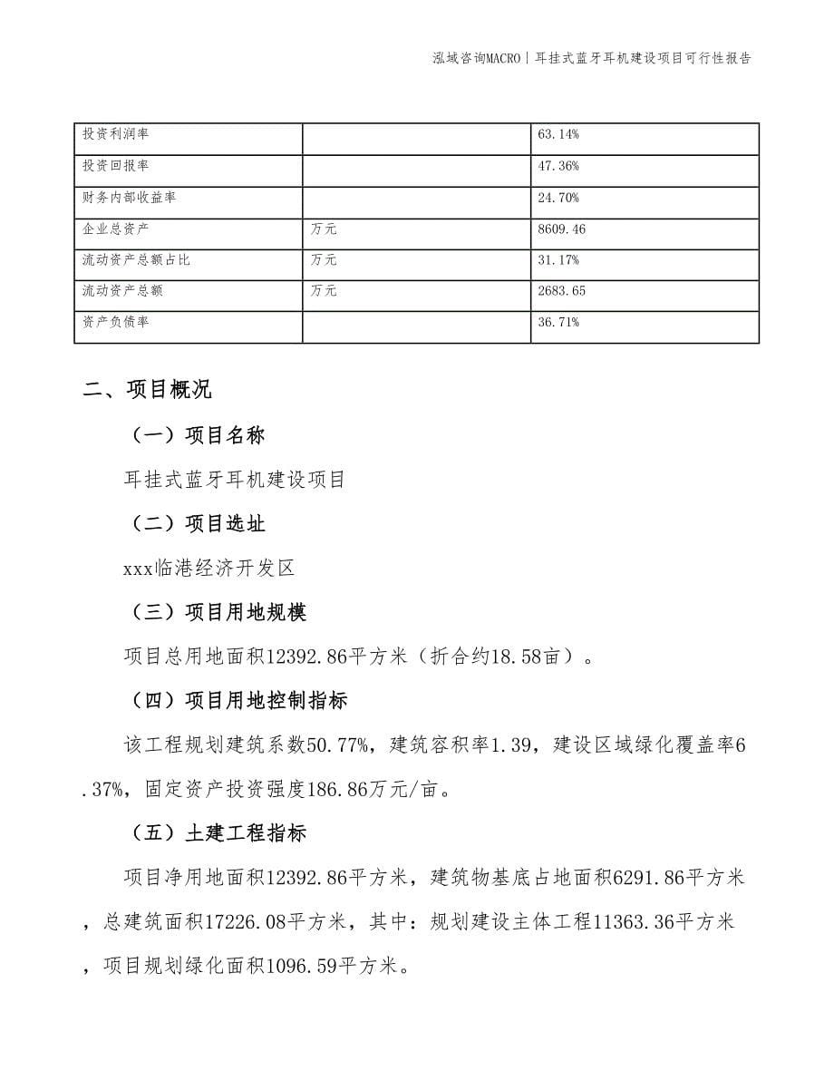 耳挂式蓝牙耳机建设项目可行性报告_第5页