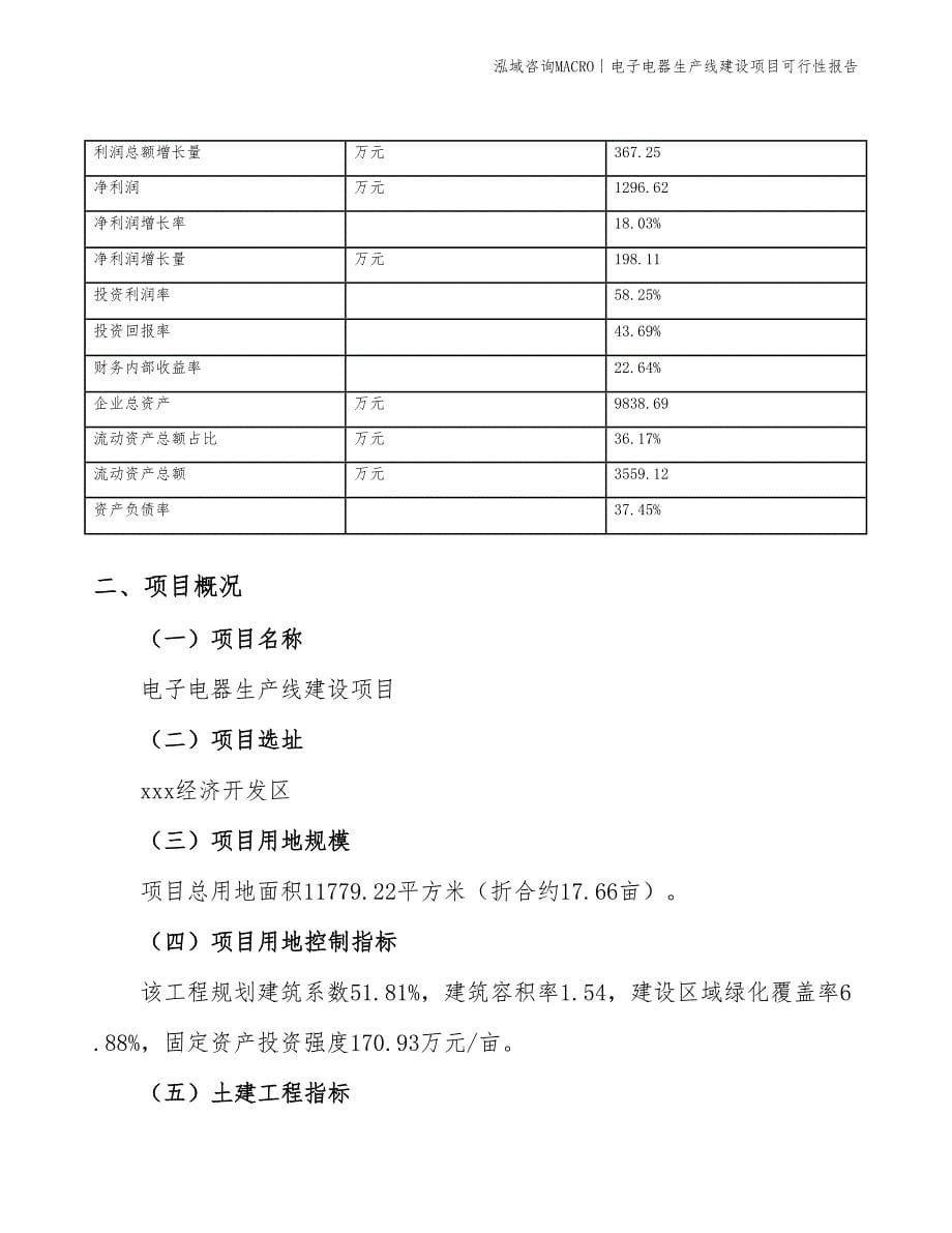 电子电器生产线建设项目可行性报告_第5页