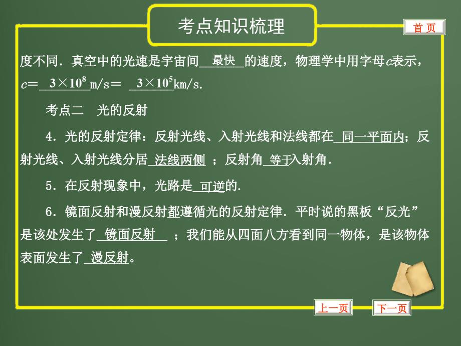 2018届人教版中考复习物理精品专题课件：光的传播和反射 平面镜成像_第4页