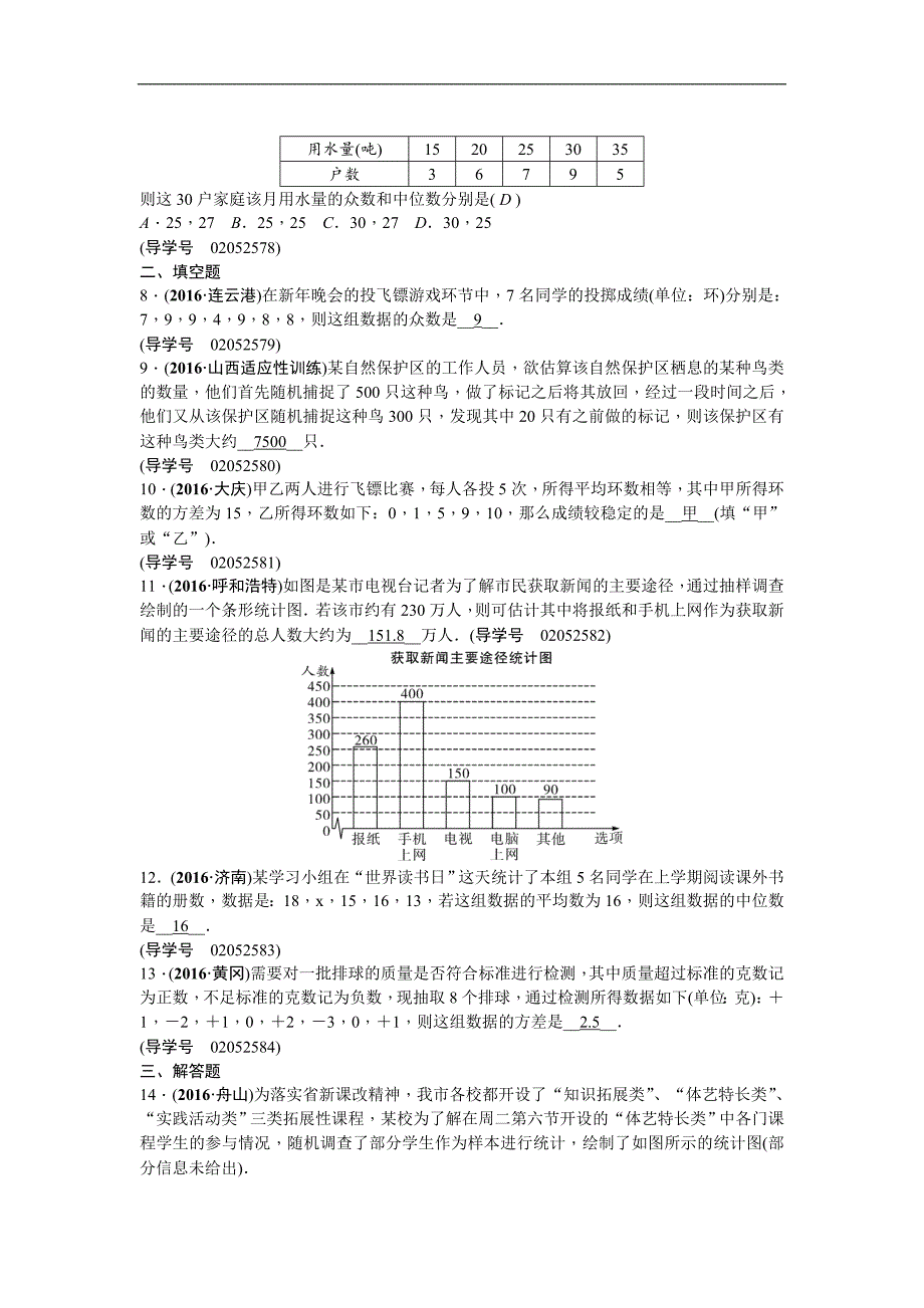 2017版《聚焦中考》中考数学（山西地区）总复习（考点练习）第29讲　统　计_第2页