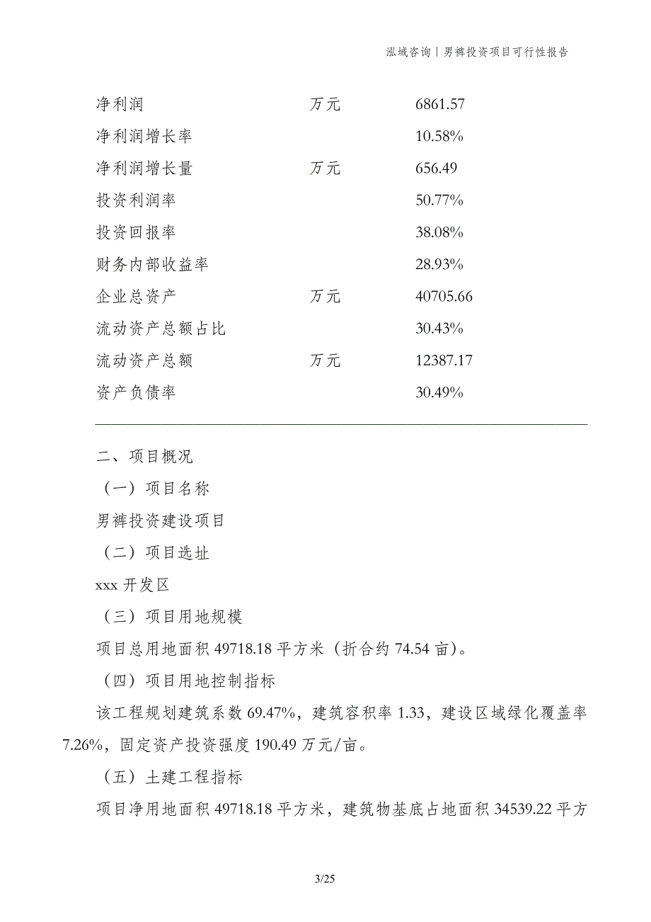 男裤投资项目可行性报告_第3页