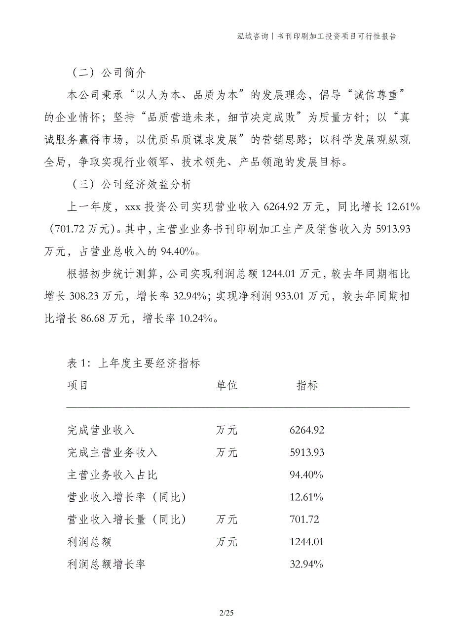 书刊印刷加工投资项目可行性报告_第2页