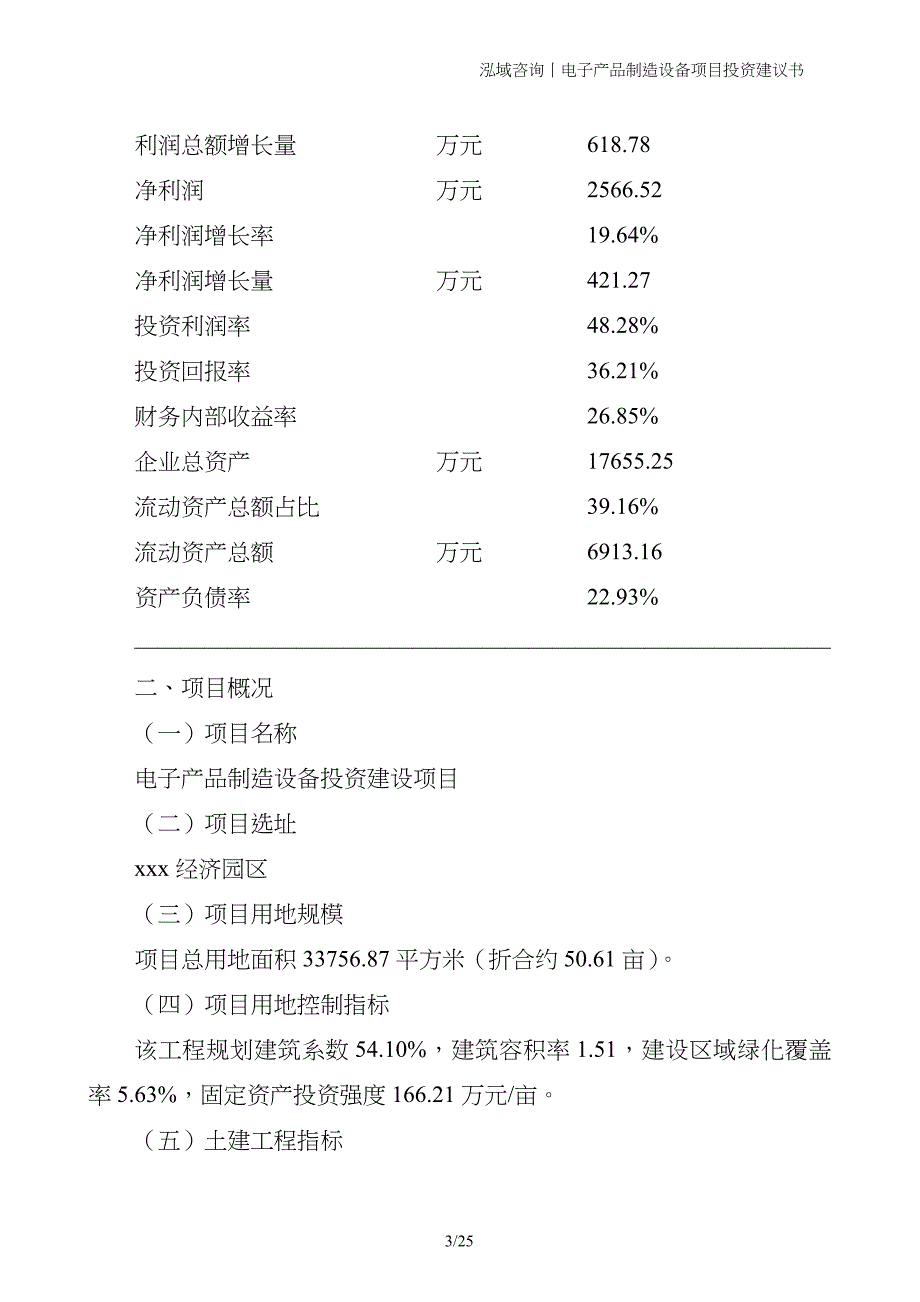 电子产品制造设备项目投资建议书_第3页