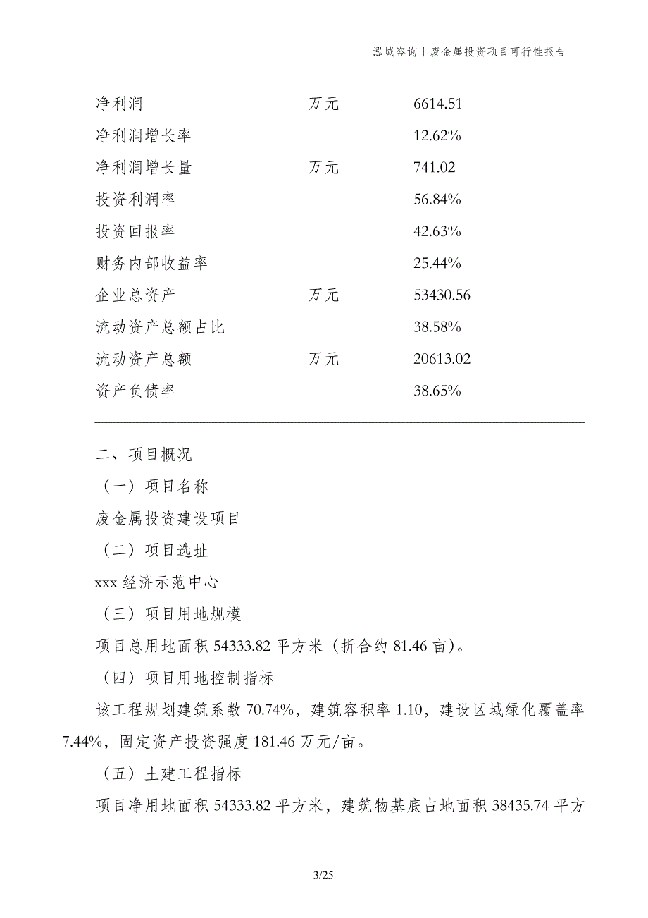 废金属投资项目可行性报告_第3页