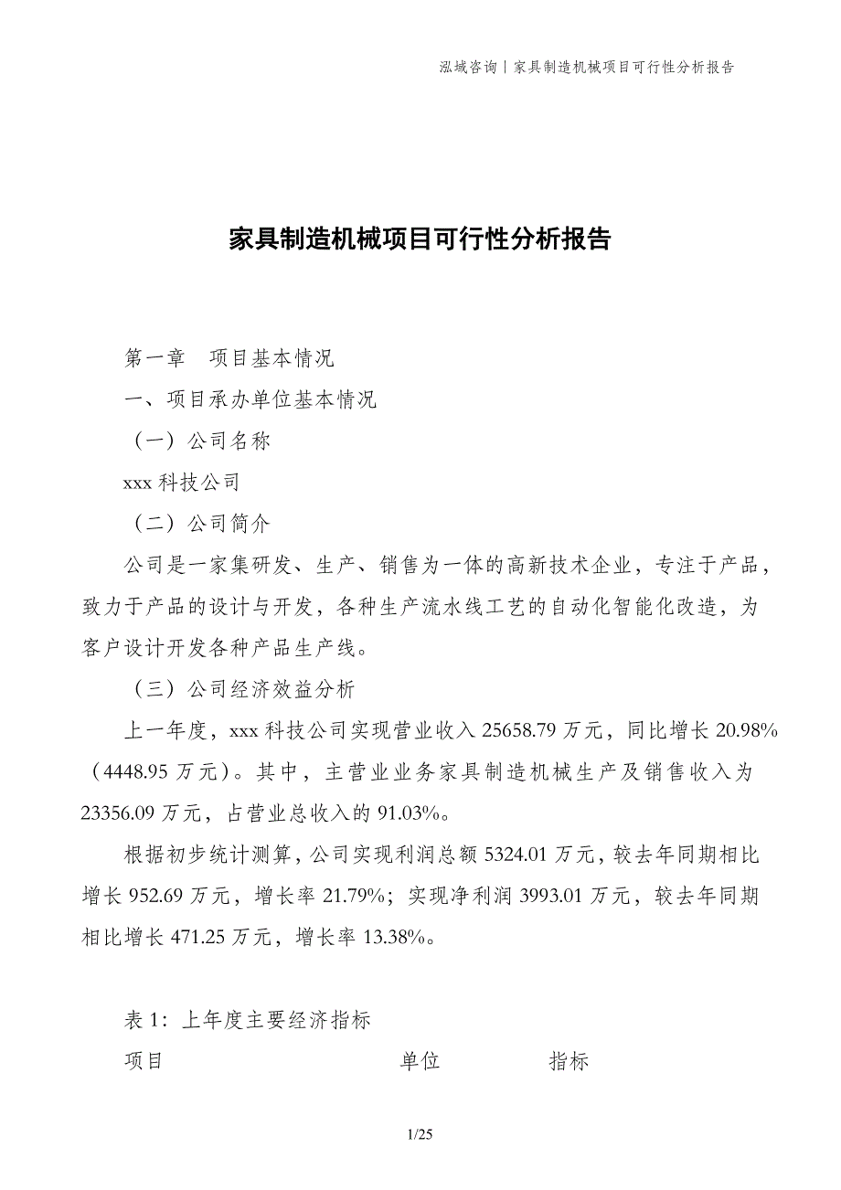 家具制造机械项目可行性分析报告_第1页