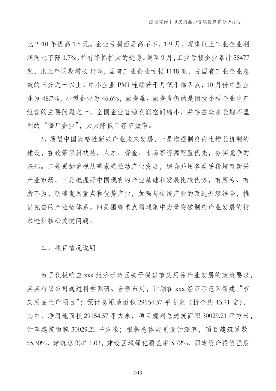 节庆用品投资项目经营分析报告_第2页