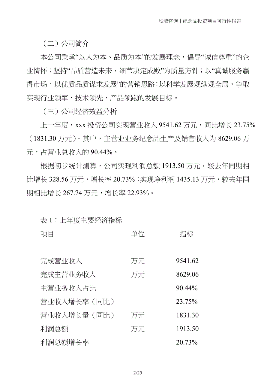 纪念品投资项目可行性报告_第2页