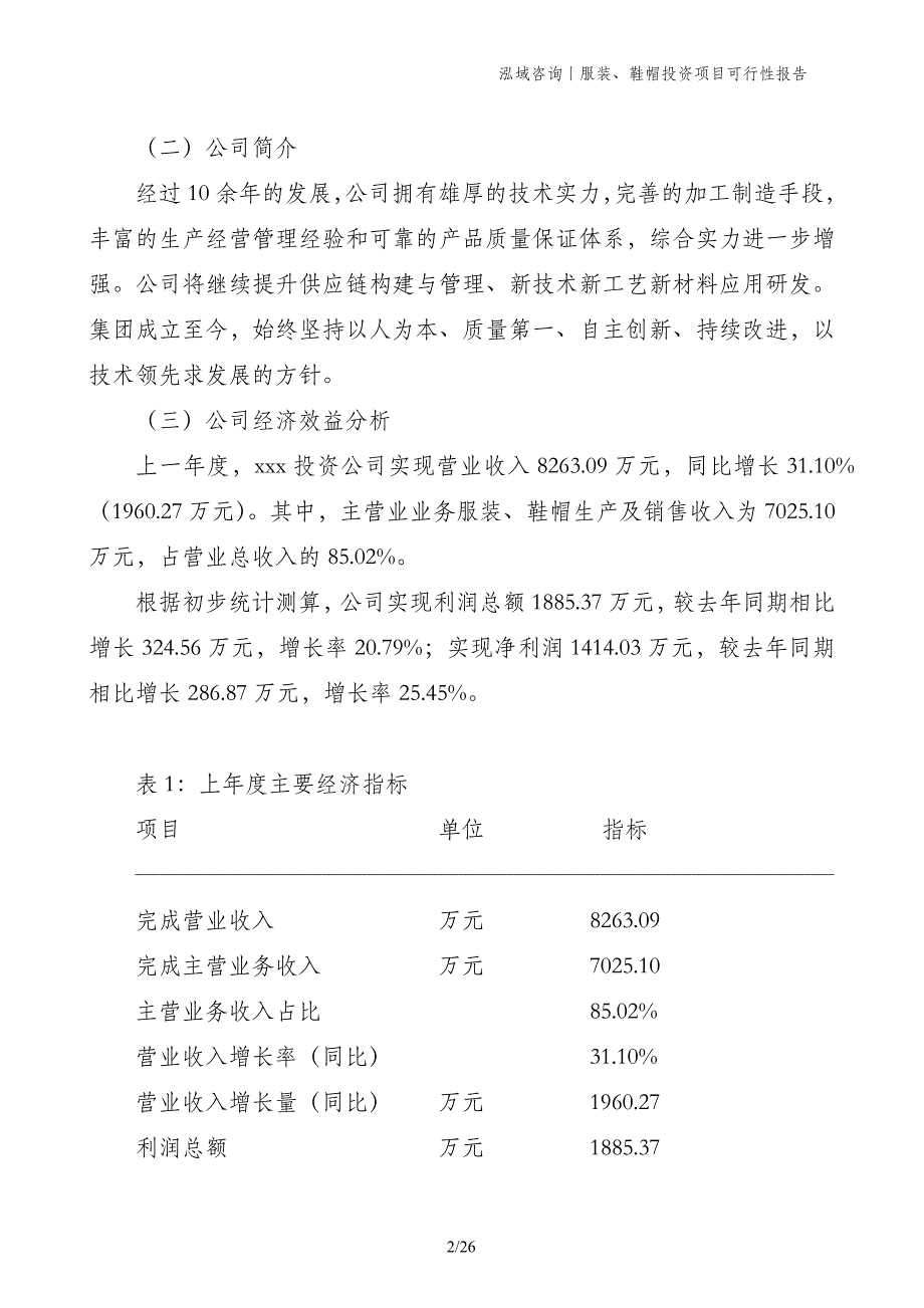 服装、鞋帽投资项目可行性报告_第2页