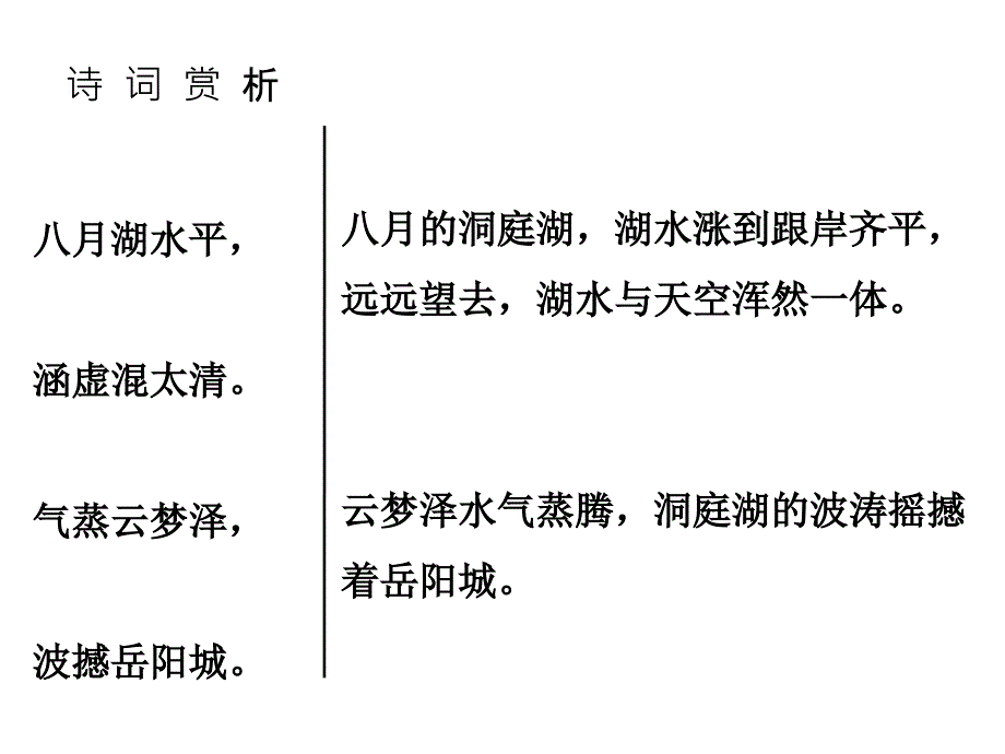 广东中考古诗文必考必练课件：第三部分 八年级上册 望洞庭湖赠张丞相_第3页