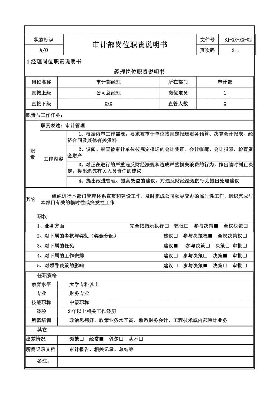 xxx公路桥公司审计部工作手册_第5页