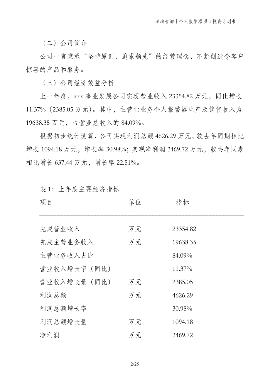 个人报警器项目投资计划书_第2页