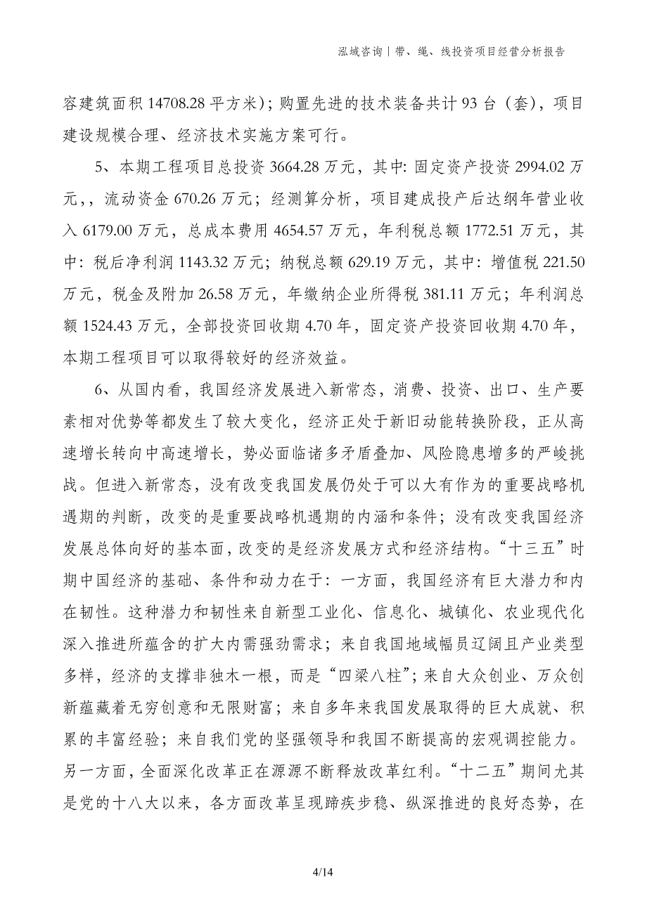 带、绳、线投资项目经营分析报告_第4页