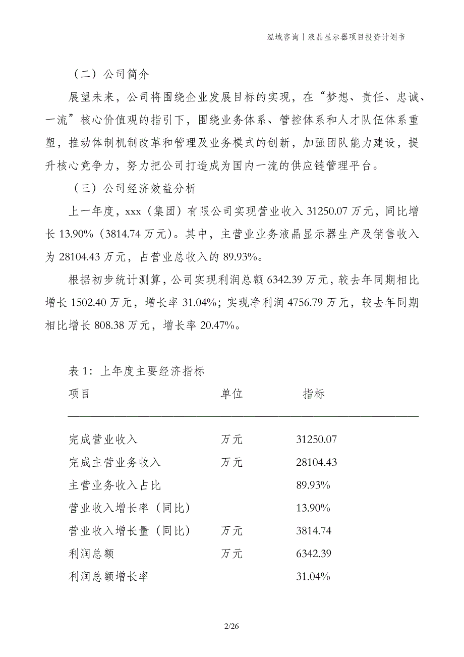 液晶显示器项目投资计划书_第2页