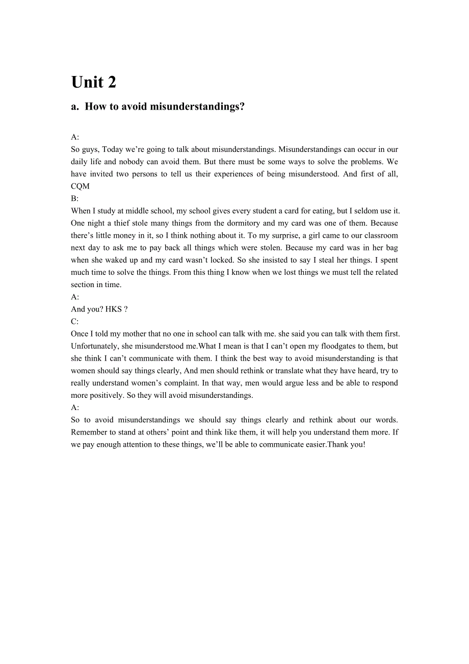 浙江工商大学2011级大一大学英语2口语考试之小组对话(3人组)_第4页