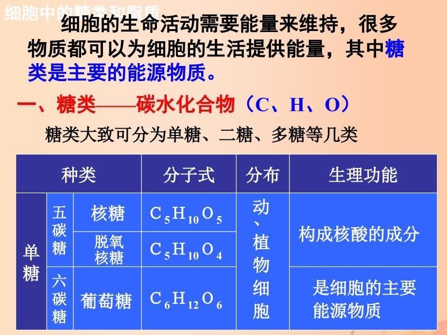 高中生物 2_4 细胞中的糖类和脂质课件（2）新人教版必修1_第5页