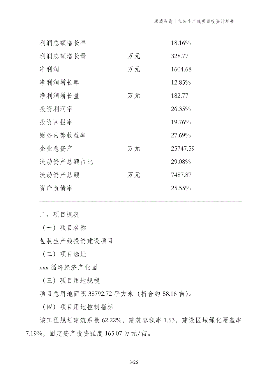 包装生产线项目投资计划书_第3页