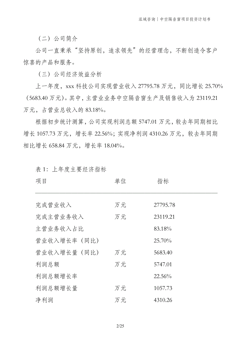 中空隔音窗项目投资计划书_第2页