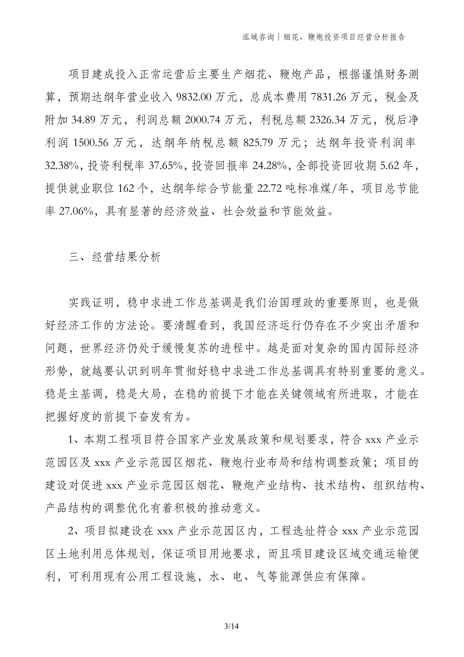 烟花、鞭炮投资项目经营分析报告_第3页