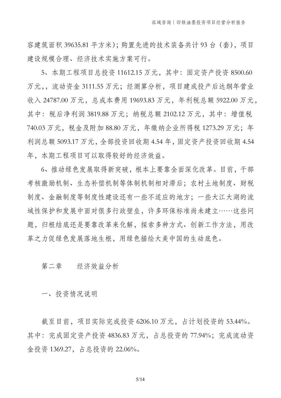 印铁油墨投资项目经营分析报告_第5页