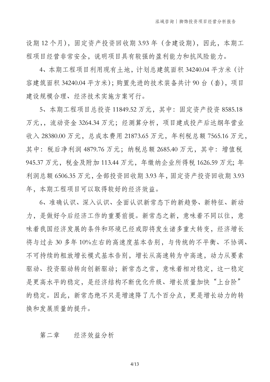 脚饰投资项目经营分析报告_第4页