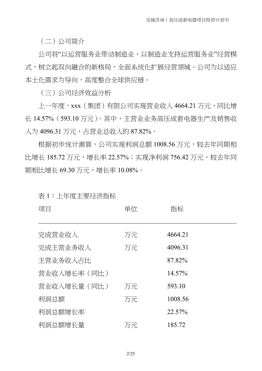 高压成套电器项目投资计划书_第2页