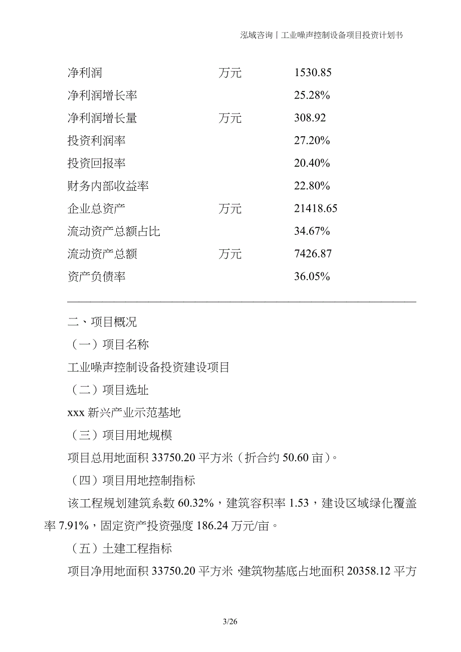 工业噪声控制设备项目投资计划书_第3页