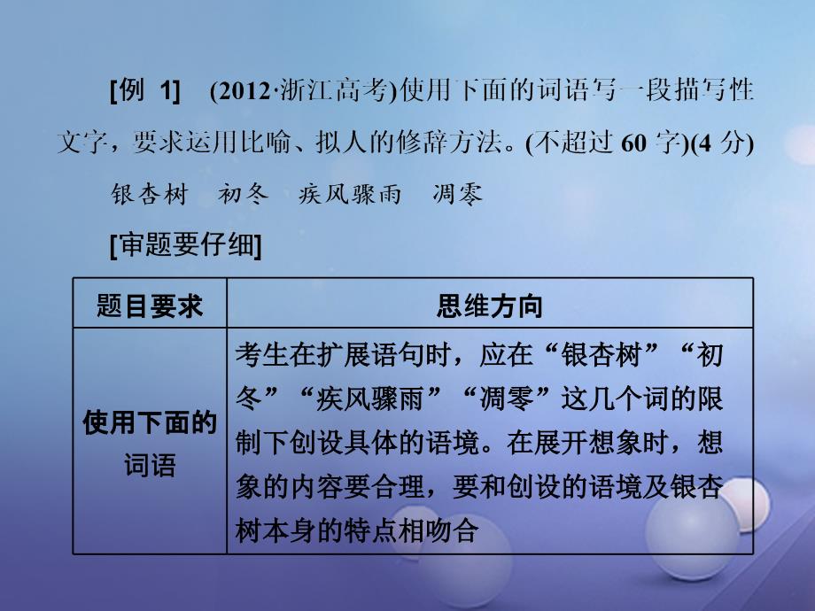 高三语文第一轮复习 第一板块 语言文字运用 专题六 扩展语句课件_第4页