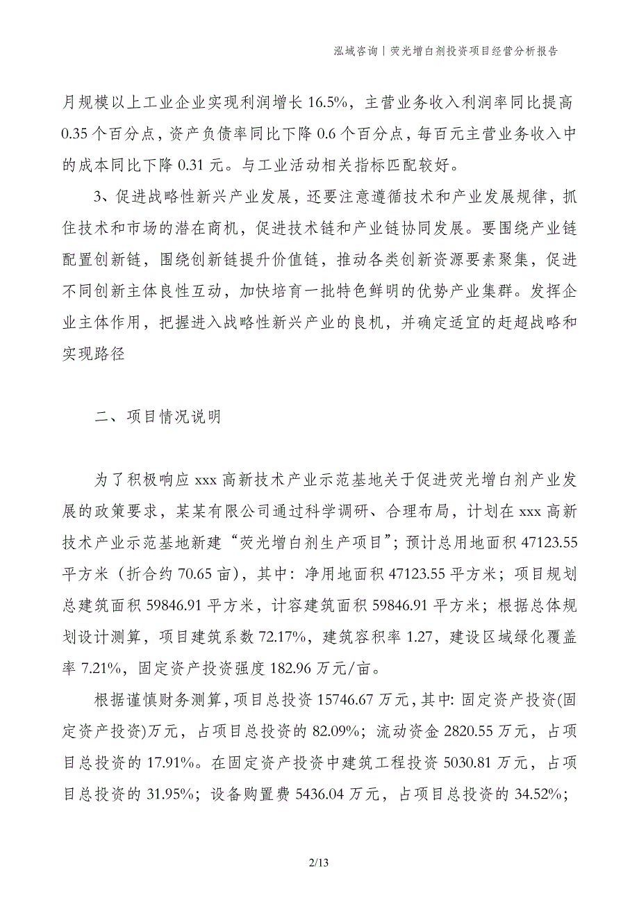 荧光增白剂投资项目经营分析报告_第2页