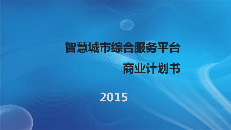 智慧城市综合服务平台商业计划书_第1页