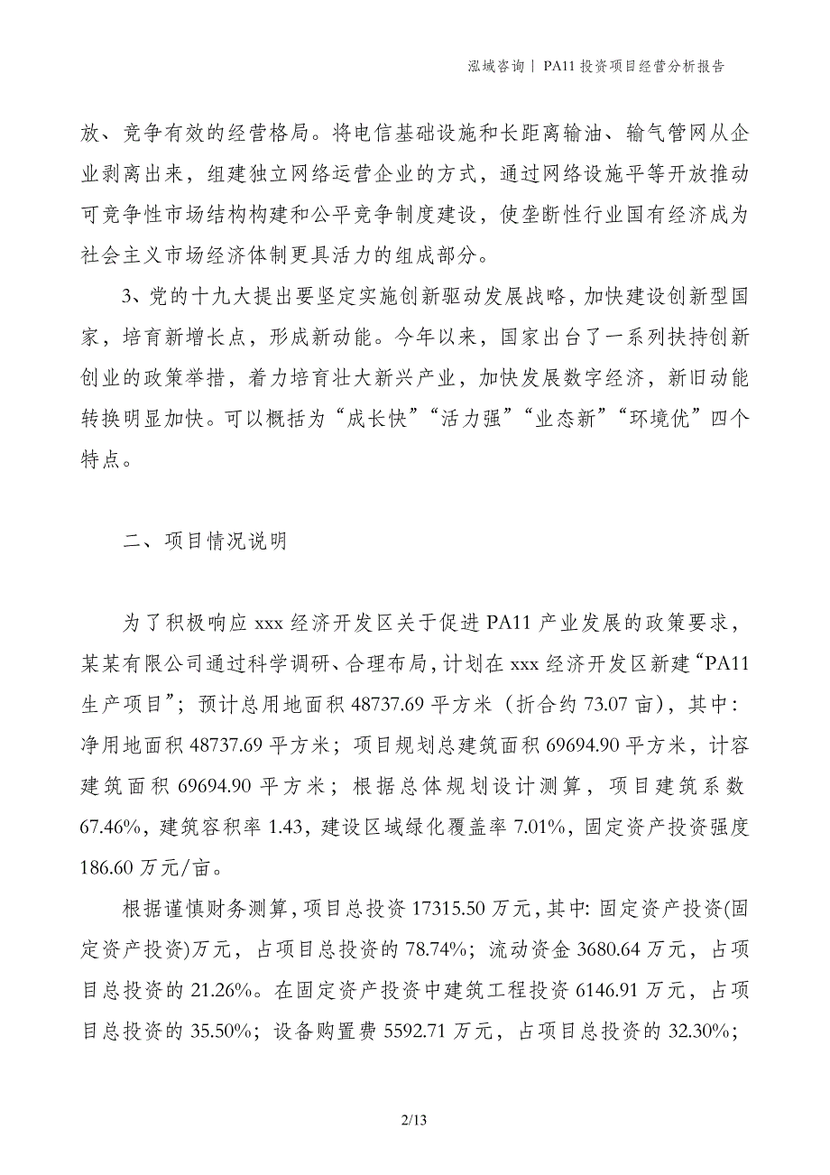 PA11投资项目经营分析报告_第2页