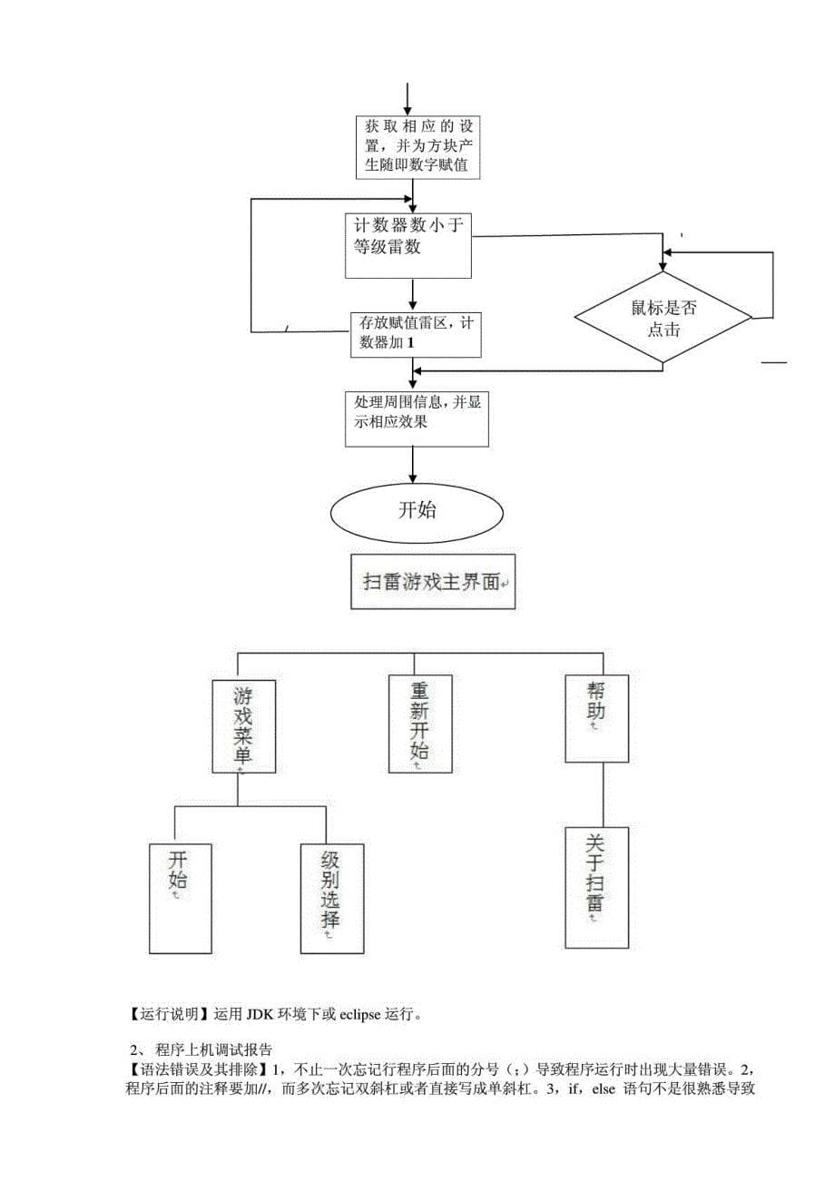 java扫雷游戏课程设计报告带有详细注释_第5页