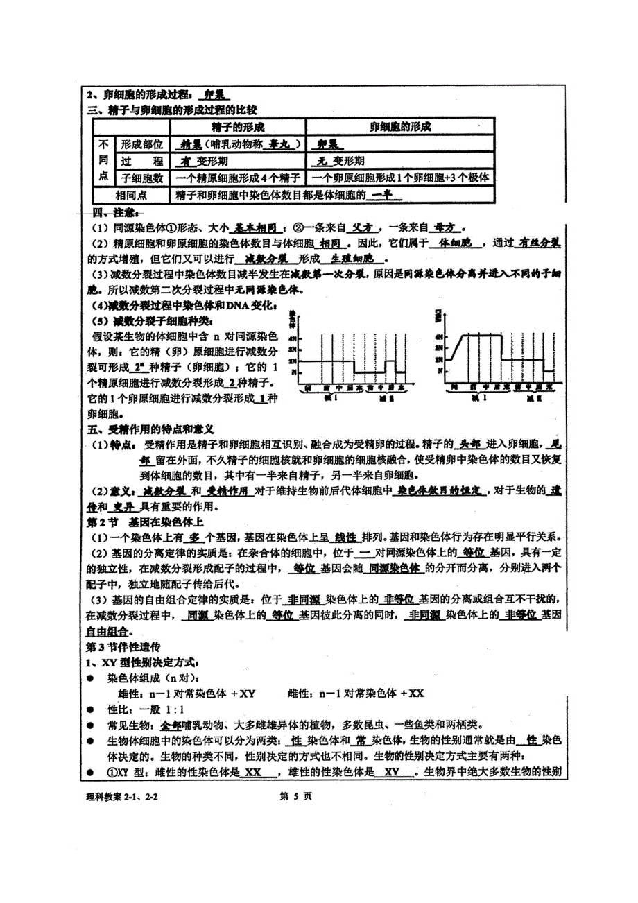 高中生物学考复习 第二章 基因和染色体的关系教案（图片版）新人教必修_第2页