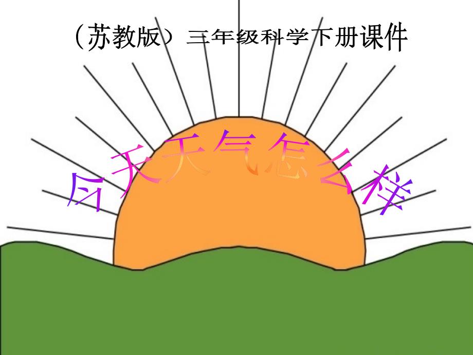 苏教版小学科学三年级下册四单元《今天天气怎么样》_第1页