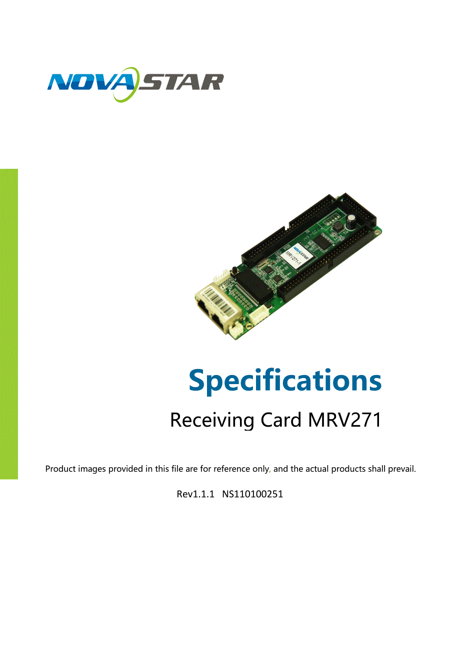 诺瓦科技LED全彩接收卡MRV271规格书_第1页