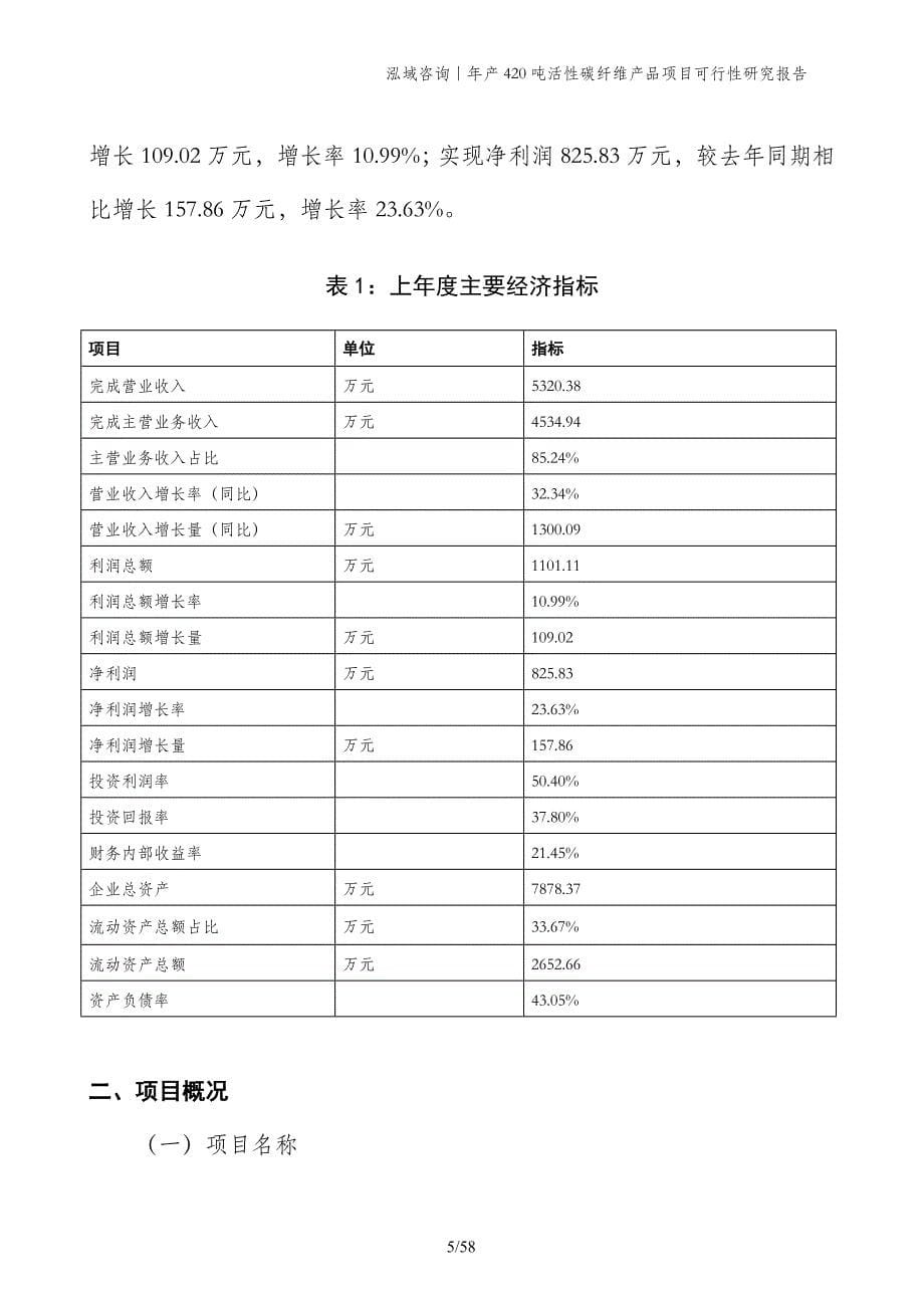 年产420吨活性碳纤维产品项目可行性研究报告_第5页