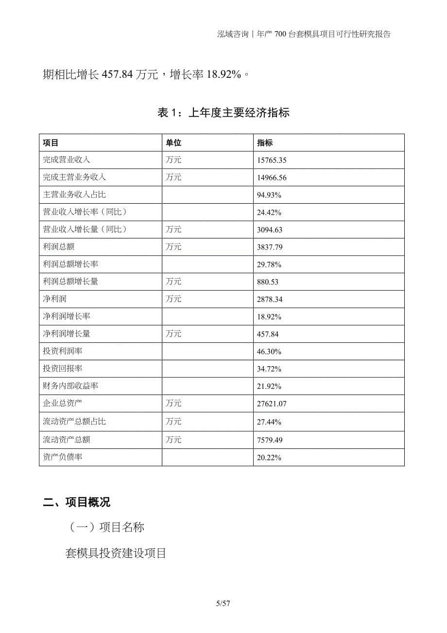 年产700台套模具项目可行性研究报告_第5页